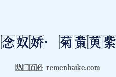 念奴娇·菊黄萸紫是什么意思的图片